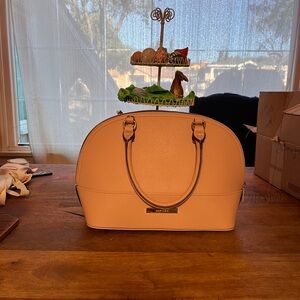 Anne Klein Peach Dome-Top Satchel Handbag